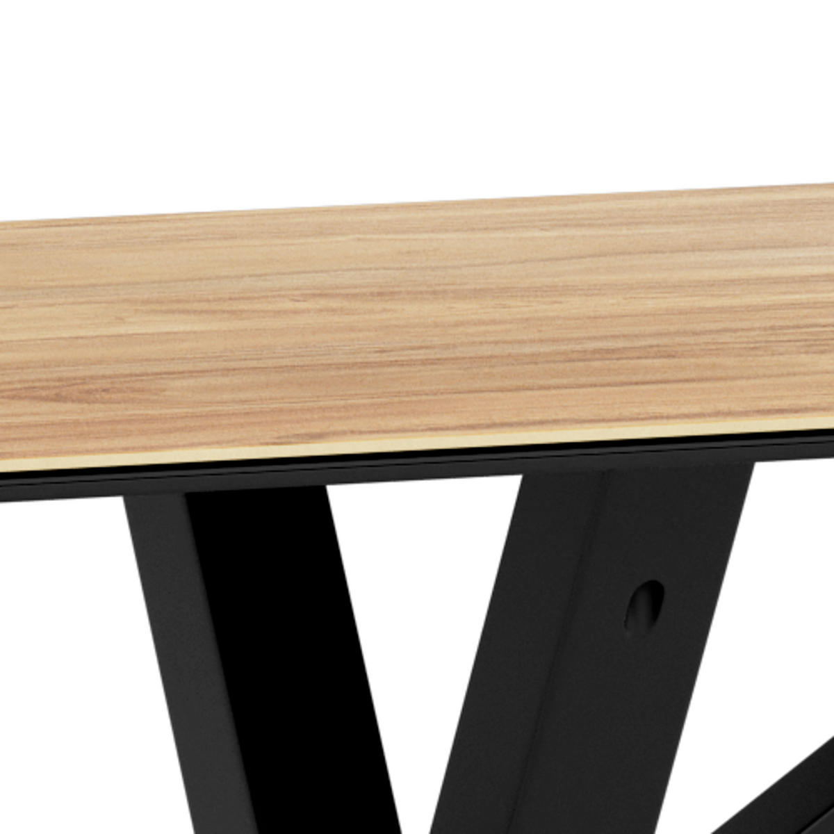 ESSTISCH in Metall, Glas, Keramik 135/80/75,5 cm  - Eichefarben/Schwarz, MODERN, Glas/Keramik (135/80/75,5cm) - MID.YOU