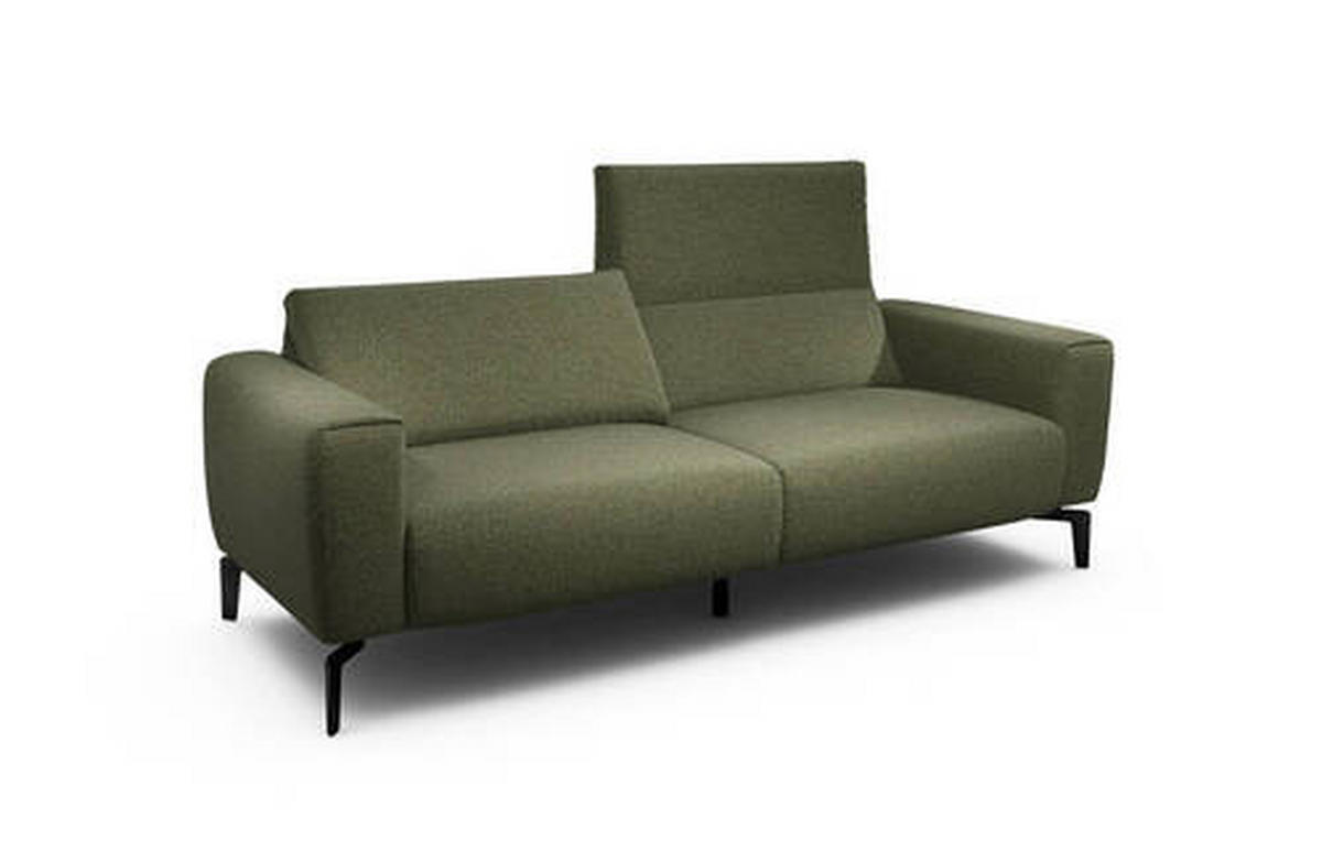 2,5-SITZER Chenille Waldgrün  - Waldgrün/Schwarz, Design, Textil/Metall (220/86/86-94cm) - SENSOO