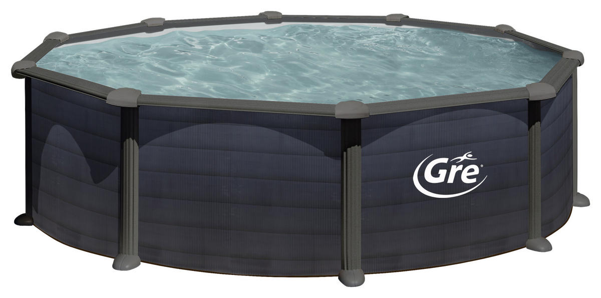 POOL SET GRE KITPR458GF 2021 480/132 cm  - Graphitfarben, KONVENTIONELL, Metall (480/132cm) - Gre