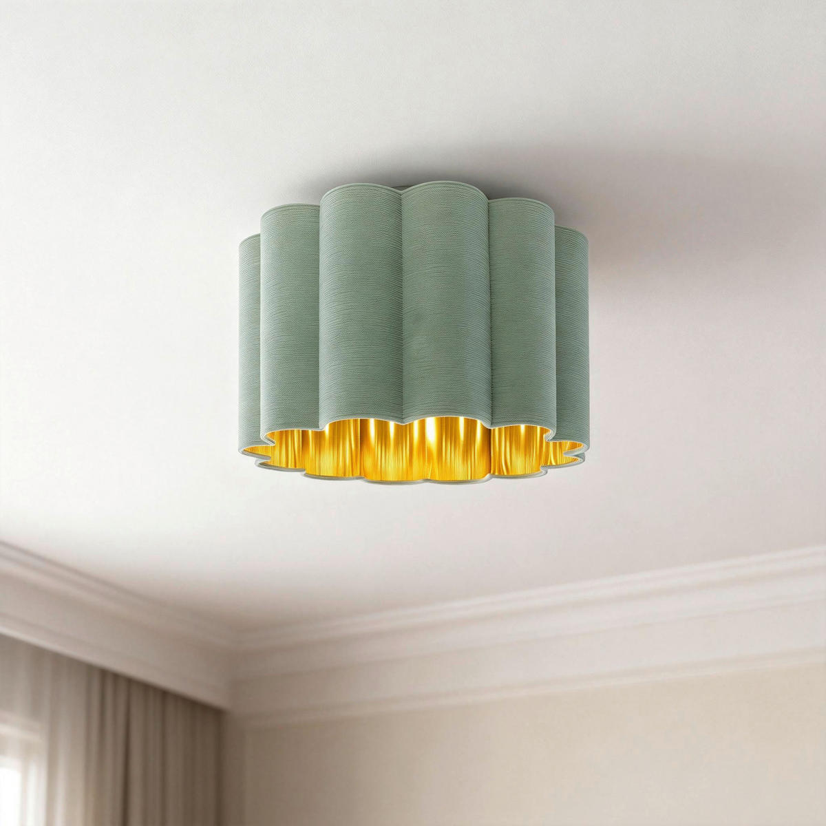 DECKENLEUCHTE  40/32 cm    - Goldfarben/Schwarz, Trend, Kunststoff/Textil (40/32cm) - Novel