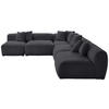 ECKSOFA in Flachgewebe, Teddystoff Dunkelgrau  - Dunkelgrau, Trend, Textil (300/315cm) - Livetastic