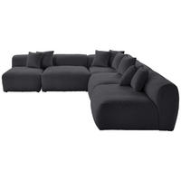 ECKSOFA in Flachgewebe, Teddystoff Dunkelgrau  - Dunkelgrau, Trend, Textil (300/315cm) - Livetastic
