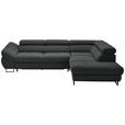 ECKSOFA in Webstoff Dunkelgrau  - Dunkelgrau/Schwarz, Design, Textil/Metall (280/235cm) - Hom`in