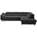 ECKSOFA in Webstoff Dunkelgrau  - Dunkelgrau/Schwarz, Design, Textil/Metall (280/235cm) - Hom`in