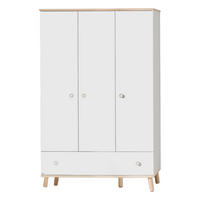  KLEIDERSCHRANK Weiß, Birkefarben  - Birkefarben/Weiß, Design, Holz/Holzwerkstoff (125,1/198,7/56,3cm) - Paidi