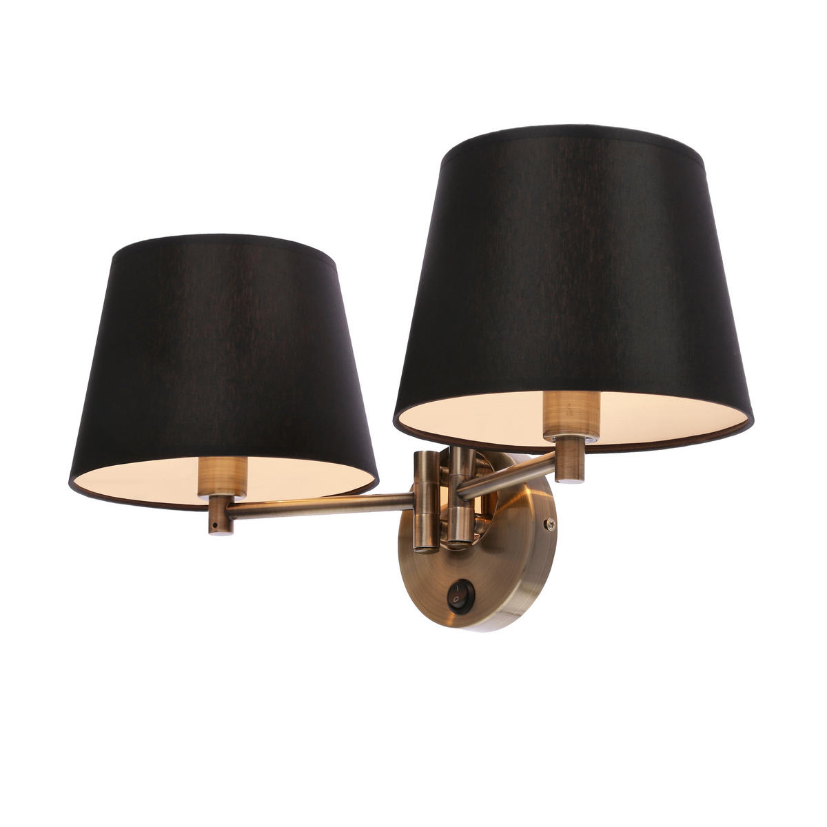 WANDLEUCHTE Ibis 48/25/25 cm   - Schwarz/Bronzefarben, KONVENTIONELL, Kunststoff/Metall (48/25/25cm)