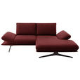 ECKSOFA  in Flachgewebe Rot  234/155 cm  - Rot/Schwarz, Design, Textil/Metall (234/155cm) - Dieter Knoll