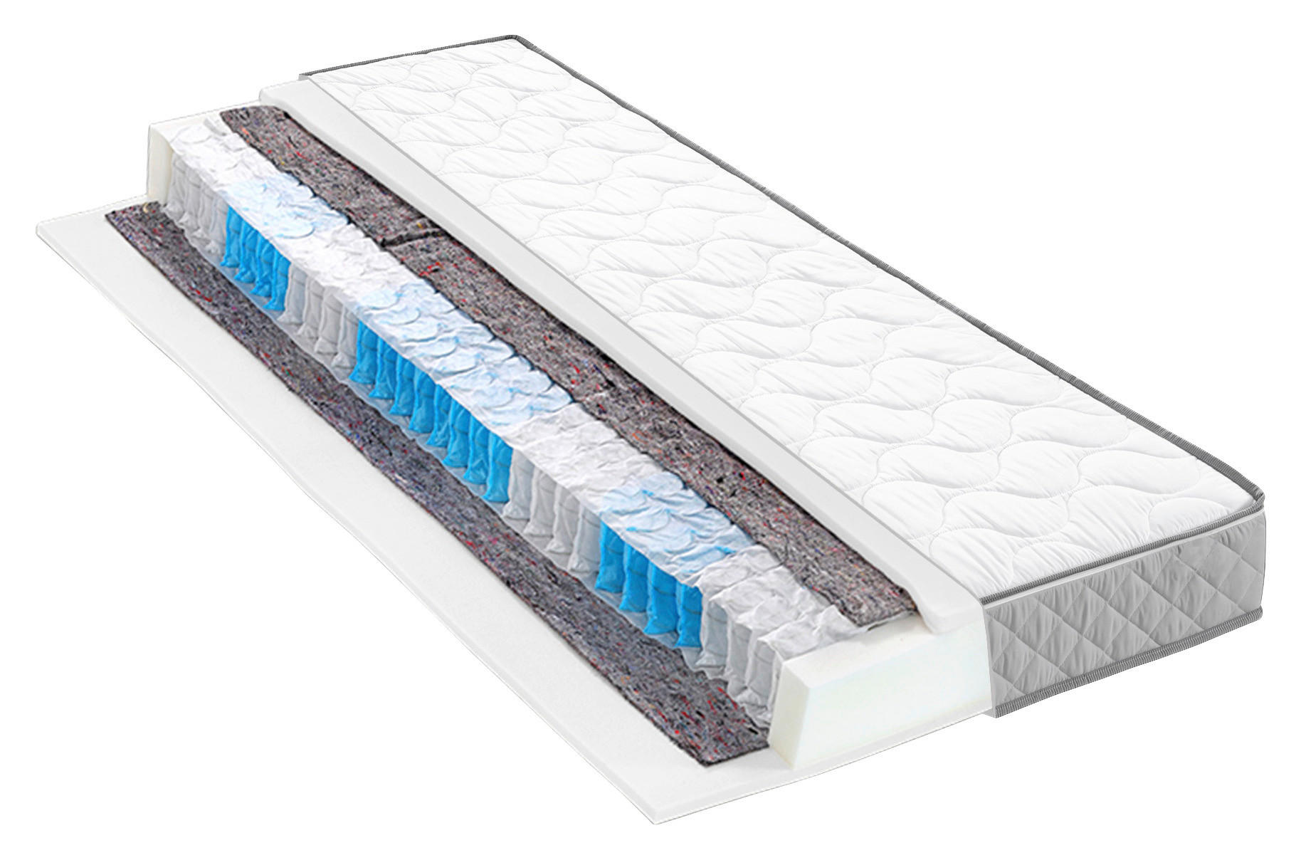 TAŠTIČKOVÝ MATRAC, 90/200 cm - sivá/biela, Basics, textil (90/200cm) - Swedish Line