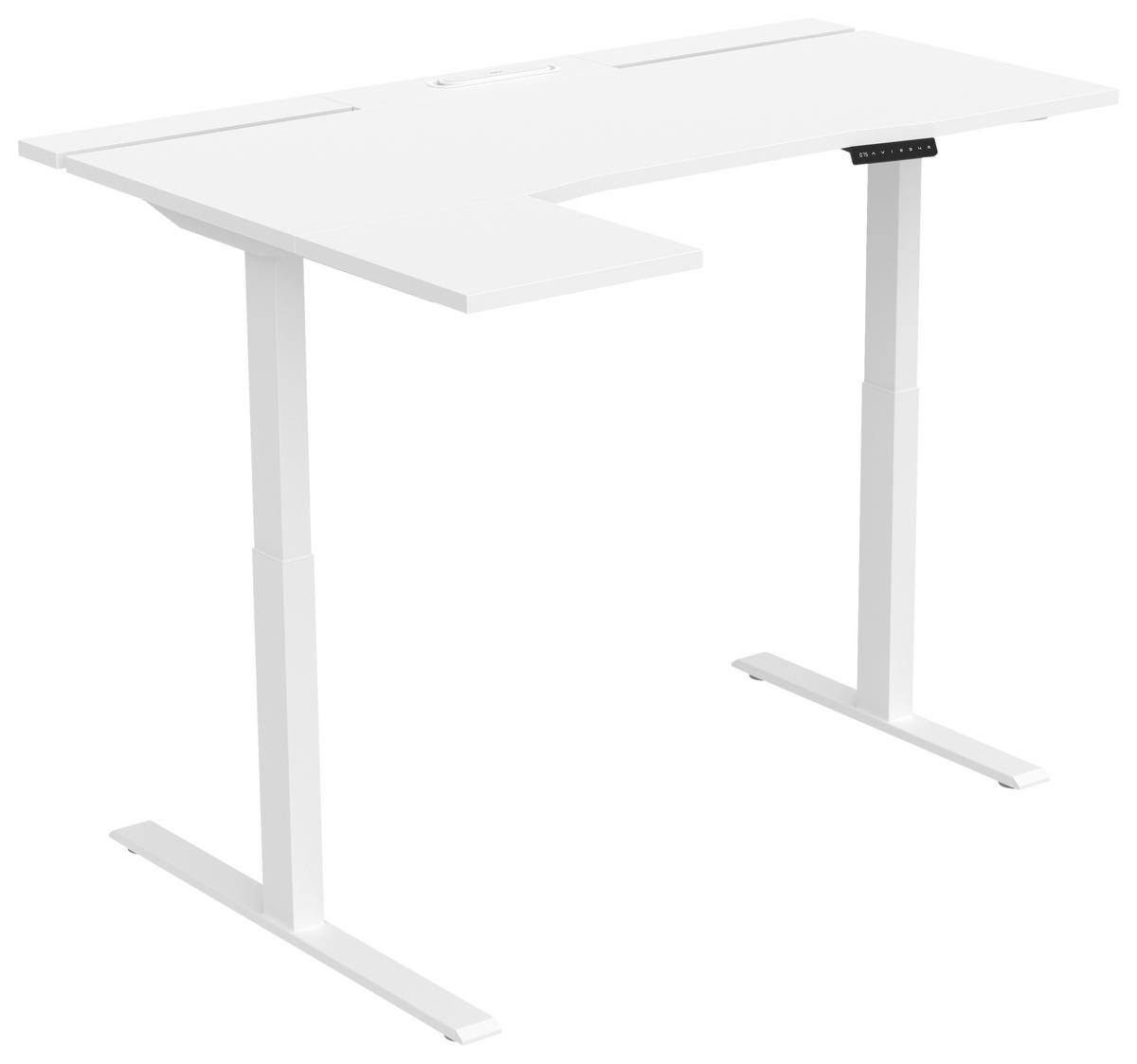 SKRIVBORD 150/76/73-118 cm  i vit  - vit, Design, metall/trämaterial (150/76/73-118cm) - Cantus
