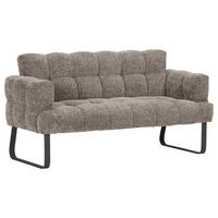 SITZBANK 176/91/78 cm Chenille Graubraun Metall  - Graubraun/Schwarz, Design, Textil/Metall (176/91/78cm) - Novel