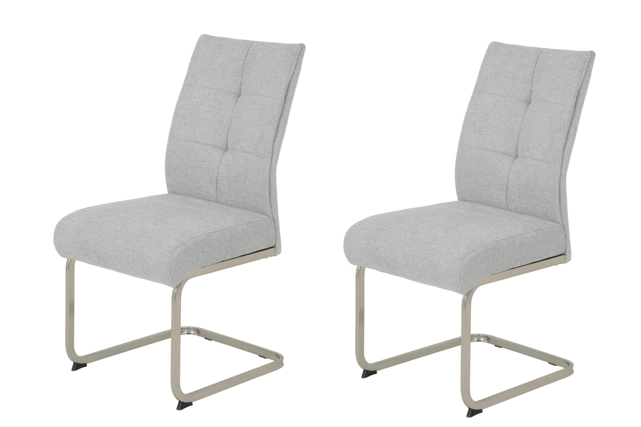 SCHWINGSTUHL-SET 2 Stück  in Stahl Flachgewebe  - Edelstahlfarben/Grau, MODERN, Textil/Metall (50/99/66cm) - MID.YOU