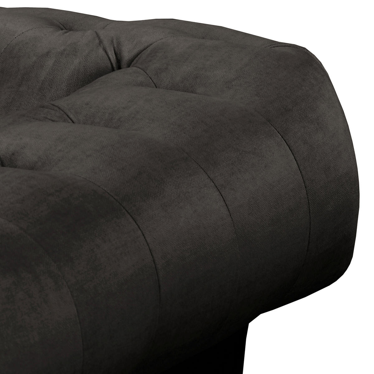 ECKSOFA Laura Anthrazit Mikrofaser  - Anthrazit/Creme, Design, Holz/Textil (182/284cm) - P & B