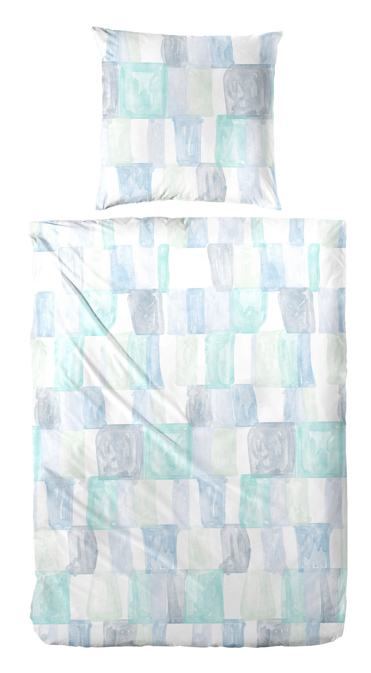 POVLEČENÍ, perkál, modrá, tmavě žlutá, 135/200 cm - modrá/tmavě žlutá, Basics, textil (135/200cm)