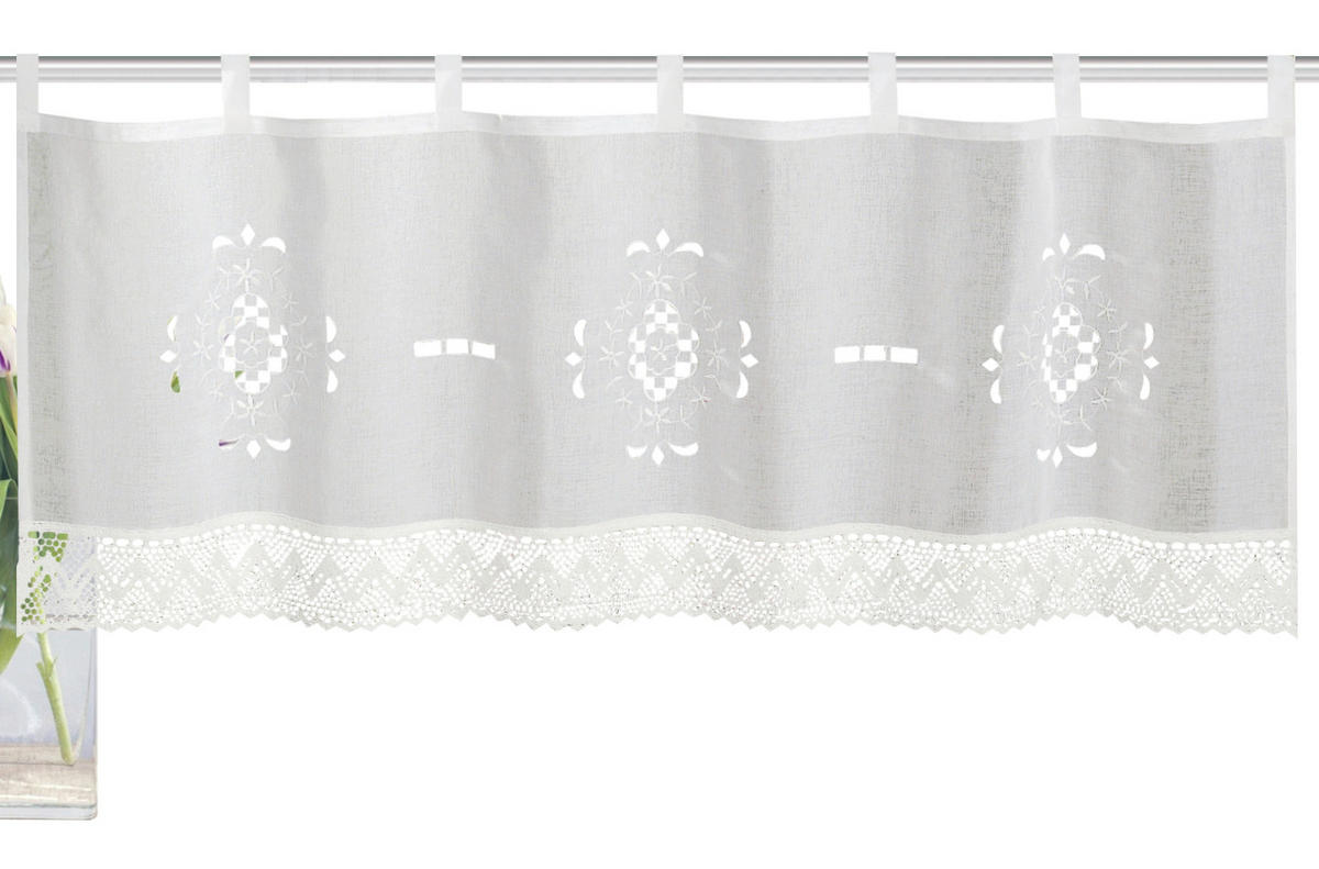 KURZGARDINE   120/45 cm   - Weiß, KONVENTIONELL, Textil (120/45cm)