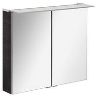 SPIEGELSCHRANK 80/69,5/23,5 cm  - Dunkelbraun/Silberfarben, MODERN, Glas/Holzwerkstoff (80/69,5/23,5cm) - MID.YOU