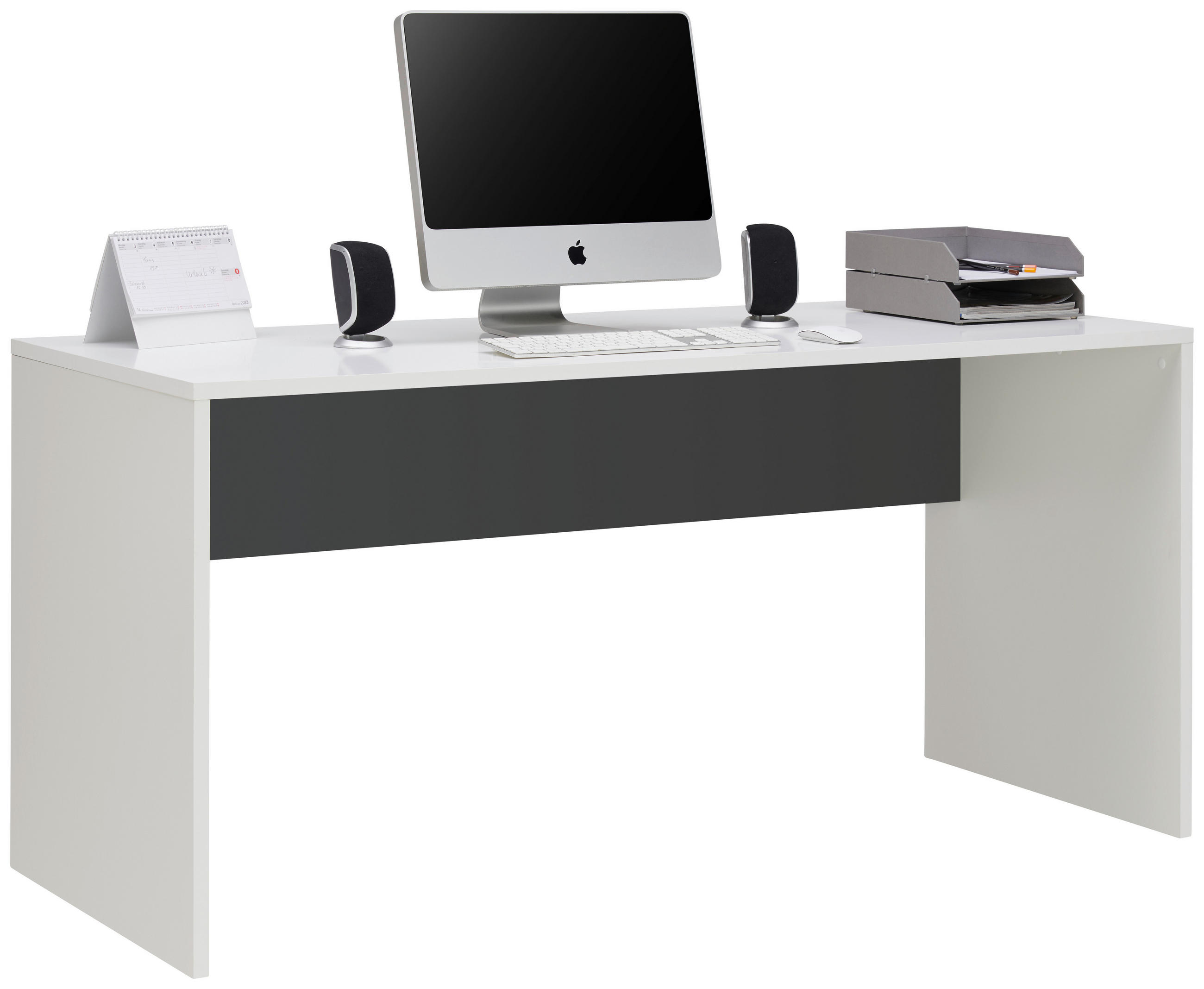 E-shop Hom`in PÍSACÍ STÔL, antracitová, biela, 160/67/76 cm