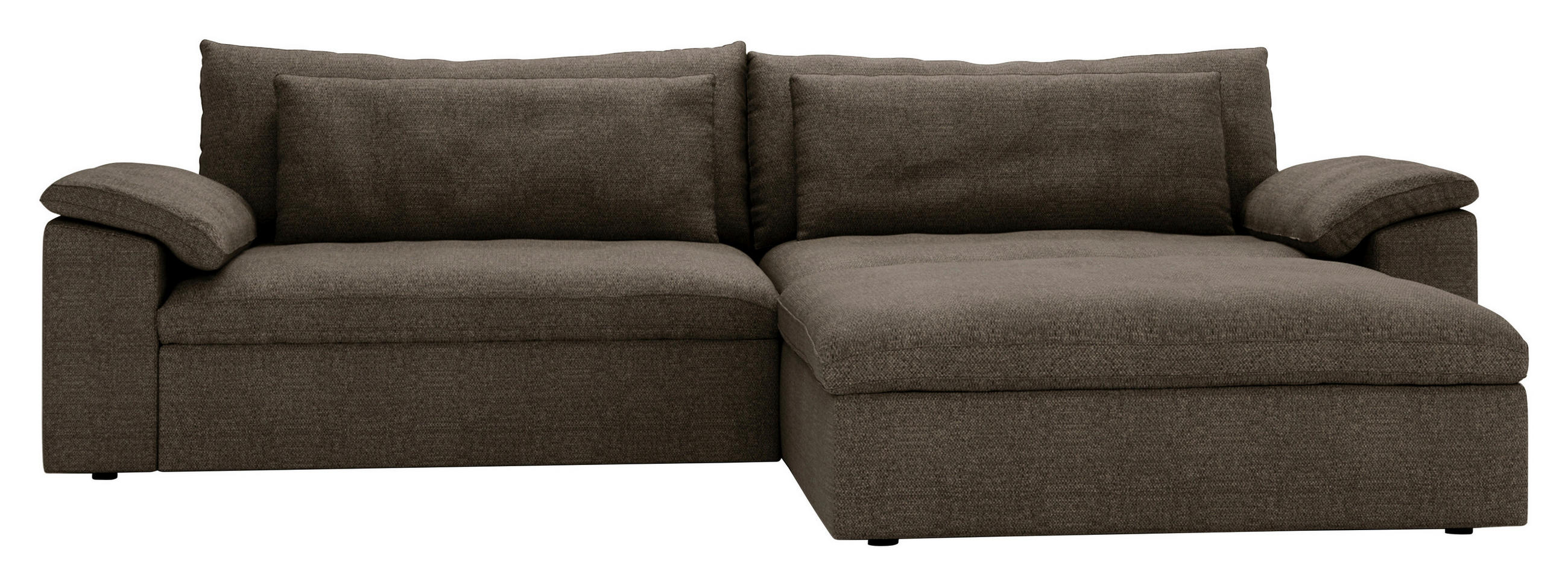 ECKSOFA Webstoff Braun  - Schwarz/Braun, Modern, Kunststoff/Textil (306/198cm) - Carryhome