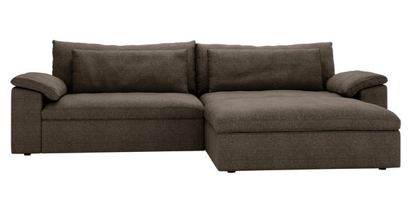 ECKSOFA  in Webstoff Braun  306/198 cm  - Schwarz/Braun, MODERN, Kunststoff/Textil (306/198cm) - Carryhome