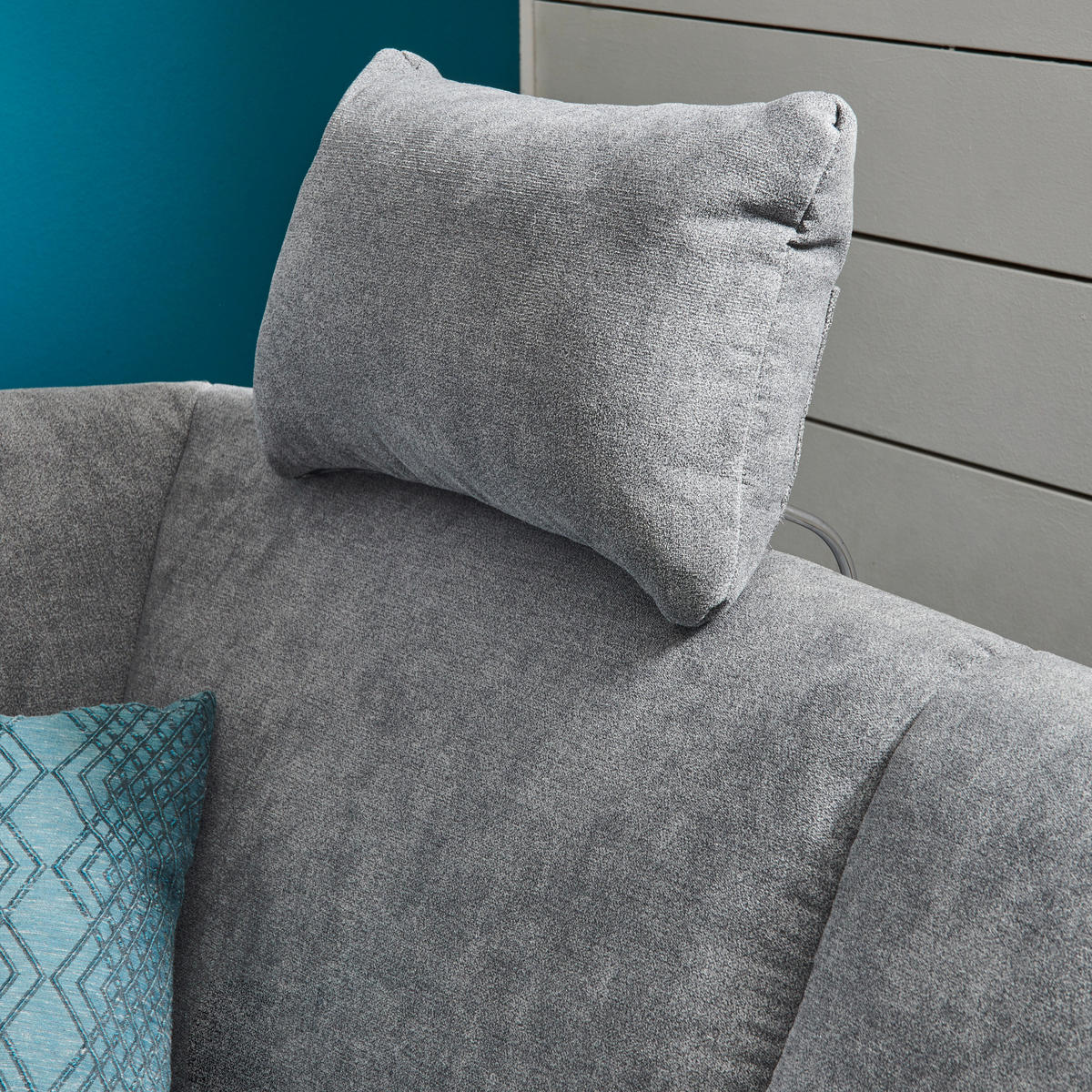 ECKSOFA in Flachgewebe Dunkelgrau  186/255 cm  - Dunkelgrau/Silberfarben, KONVENTIONELL, Holz/Textil (186/255cm) - Cantus