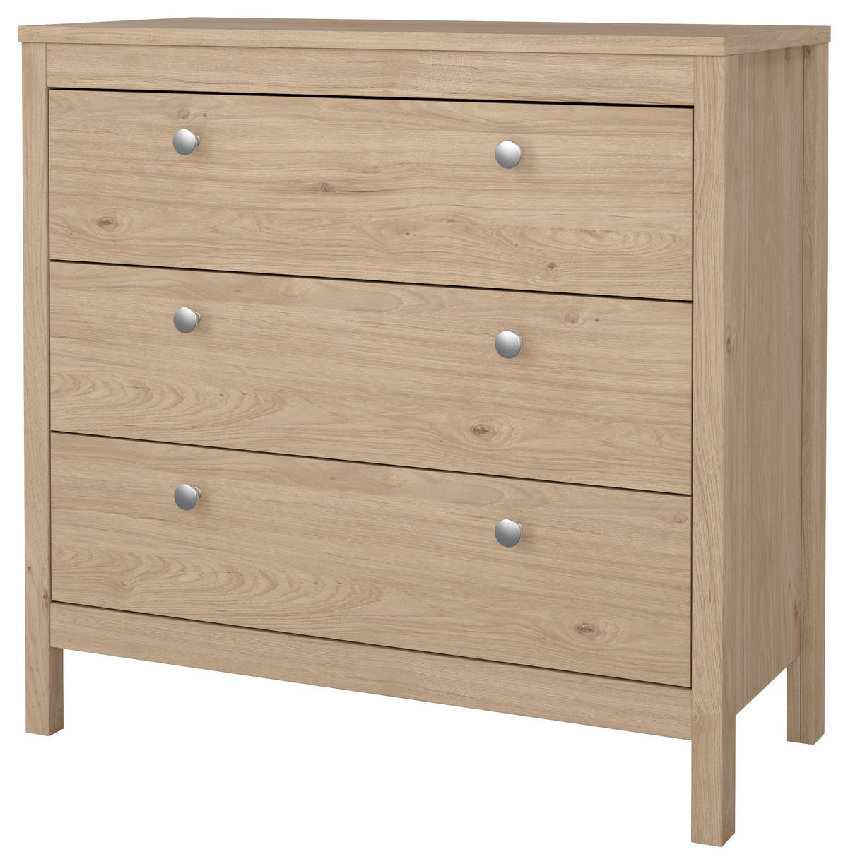 KOMMODE  in 82,3/79,7/38,4 cm  - Eichefarben/Silberfarben, MODERN, Holzwerkstoff/Metall (82,3/79,7/38,4cm) - MID.YOU