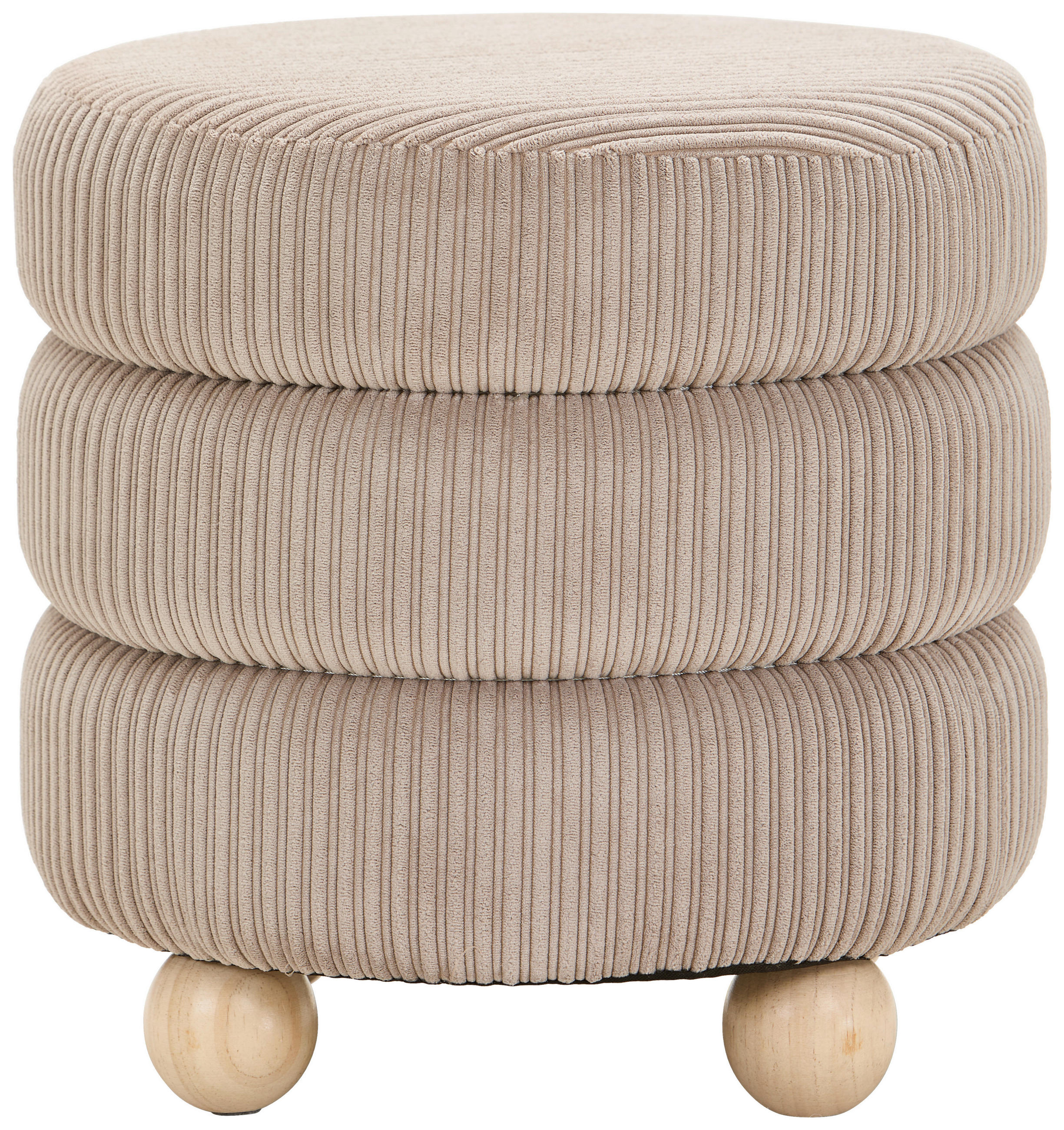 HOCKER Cord Kiefer Greige  - Greige/Naturfarben, LIFESTYLE, Holz/Textil (42/41/42cm) - Xora