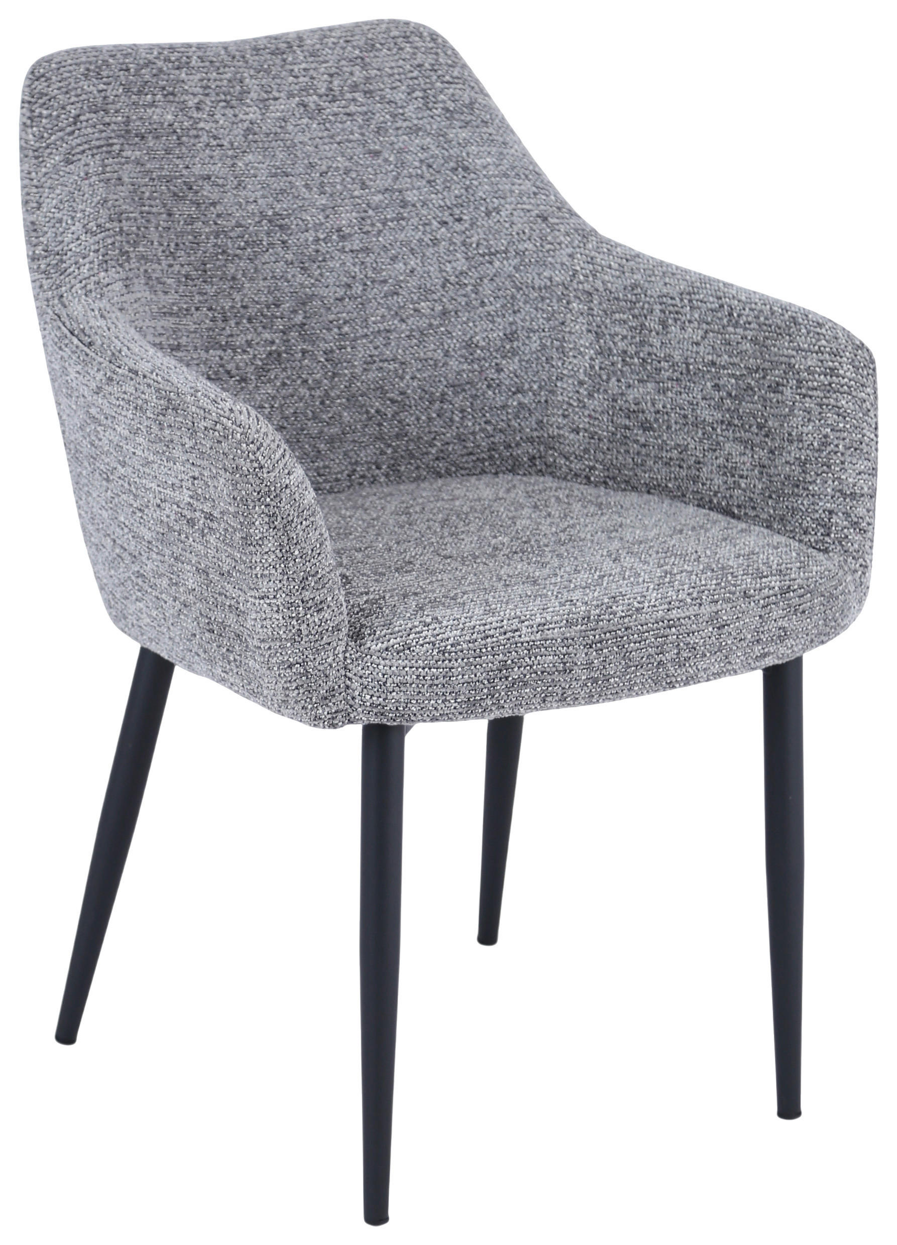 ARMLEHNSTUHL   Chenille  Grau, Schwarz  - Schwarz/Grau, MODERN, Holz/Textil (58/85/60cm) - MID.YOU