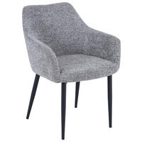 ARMLEHNSTUHL   Chenille  Grau, Schwarz  - Schwarz/Grau, MODERN, Holz/Textil (58/85/60cm) - MID.YOU