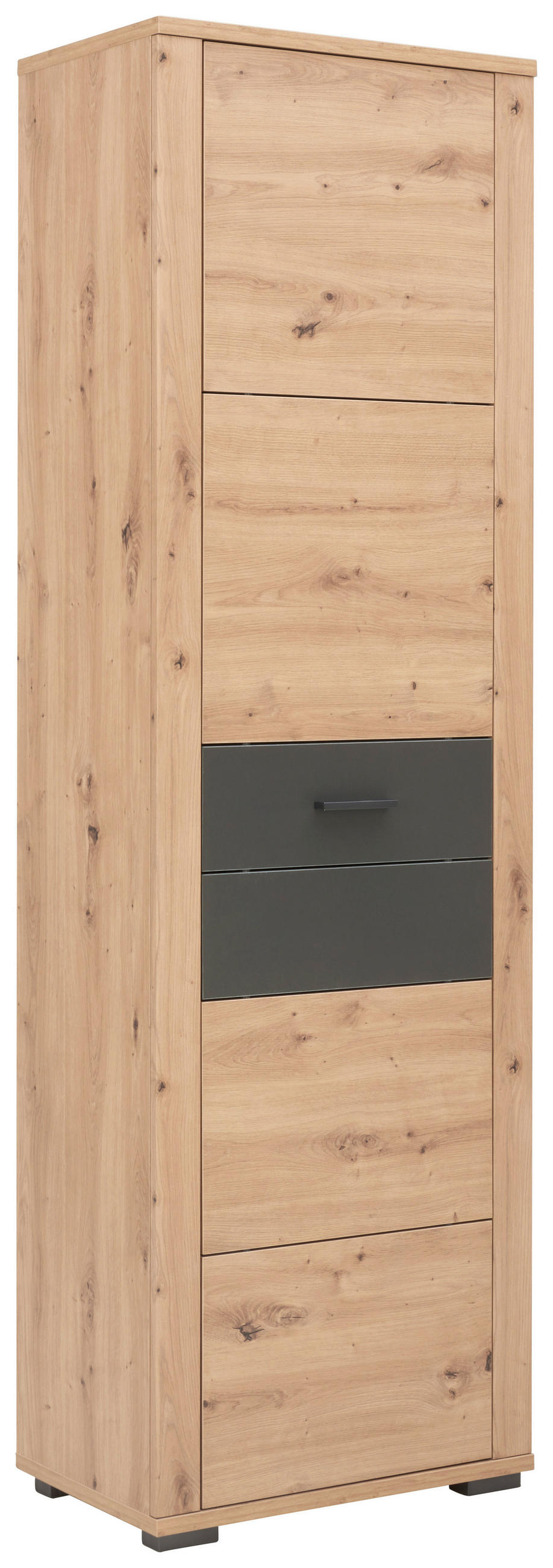 GARDEROBENSCHRANK  in 60/195/38 cm  - Eichefarben/Anthrazit, KONVENTIONELL, Holzwerkstoff/Kunststoff (60/195/38cm) - Xora