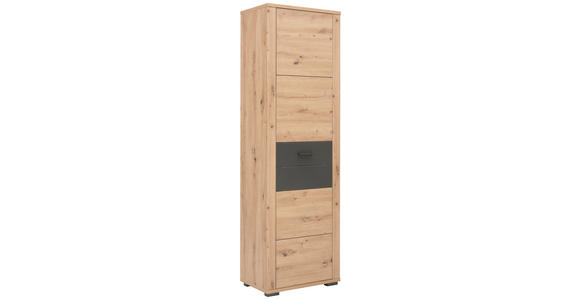 GARDEROBENSCHRANK in 60/195/38 cm - Eichefarben/Anthrazit, KONVENTIONELL, Holzwerkstoff/Kunststoff (60/195/38cm) - Xora