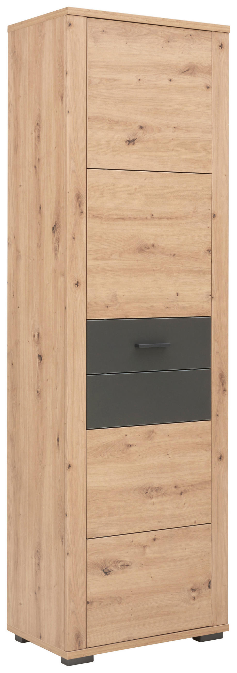 E-shop Xora PREDSIEŇOVÁ SKRIŇA, antracitová, farba duba, 60/195/38 cm