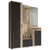 GARDEROBE 5-teilig  in 145/184/29 cm  - Eichefarben/Anthrazit, Design, Holzwerkstoff (145/184/29cm) - Livetastic