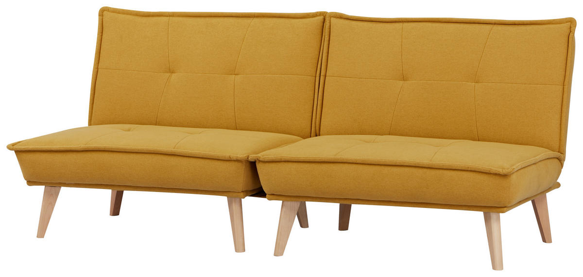SCHLAFSOFA in Webstoff Gelb  - Gelb/Naturfarben, Design, Holz/Textil (99/84/83cm) - MID.YOU