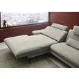 ECKSOFA  in Chenille, Flachgewebe Greige  180/284 cm  - Greige/Schwarz, Design, Textil/Metall (180/284cm) - Dieter Knoll