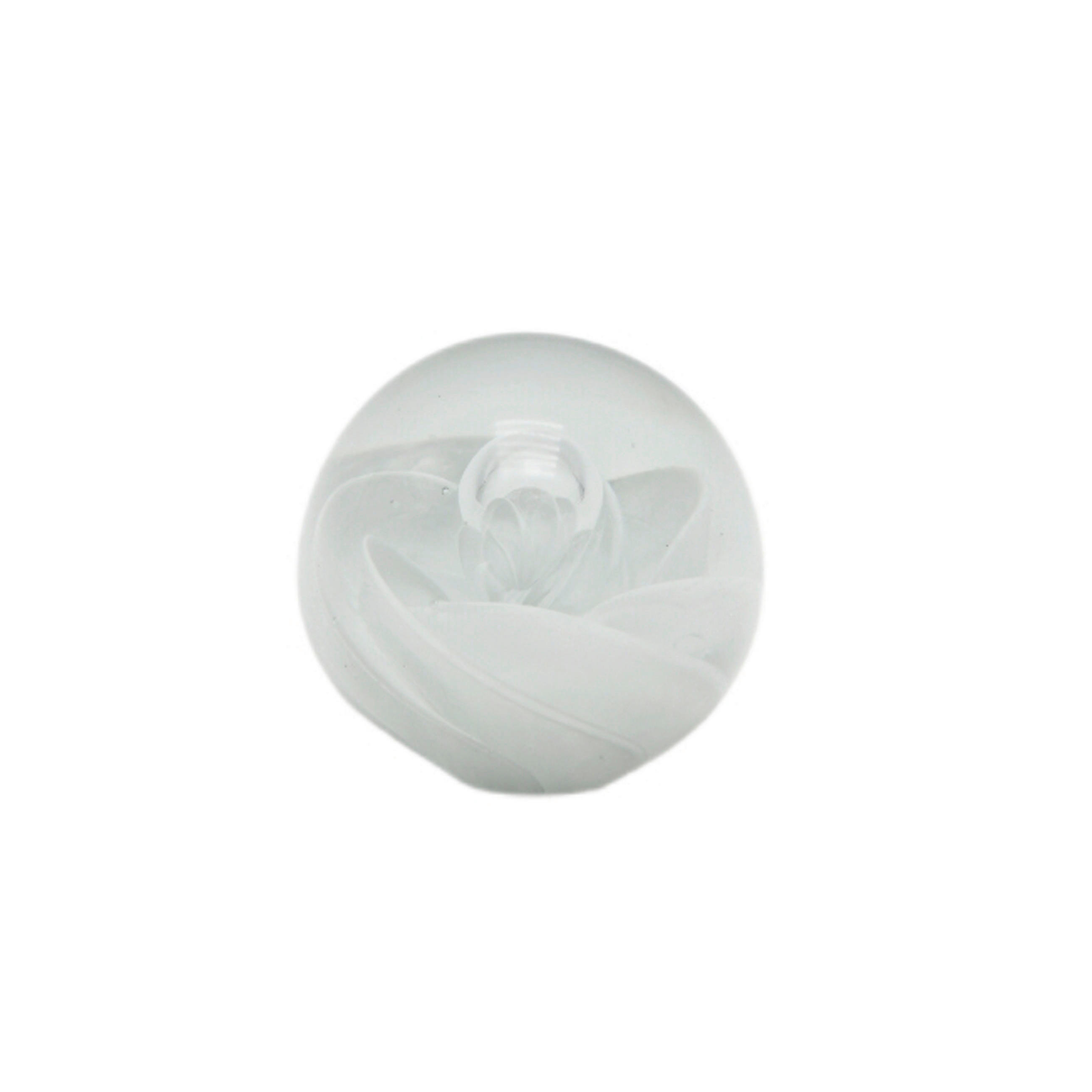 DÍSZGOLYÓ - fehér/átlátszó, Basics, Üveg (8cm) - Ambia Home