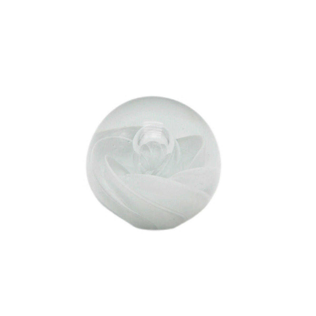 DÍSZGOLYÓ - fehér/átlátszó, Basics, Üveg (8cm) - Ambia Home
