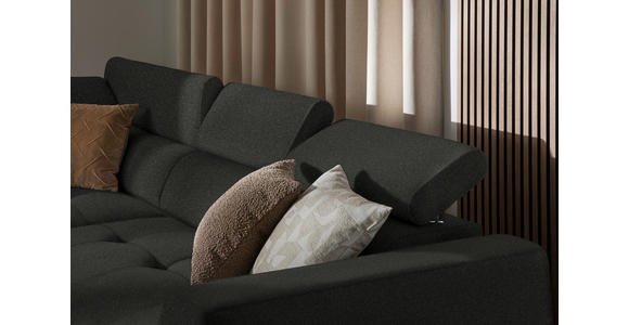 ECKSOFA in Struktur Schwarz 205/284 cm - Schwarz, Design, Kunststoff/Textil (205/284cm) - Xora