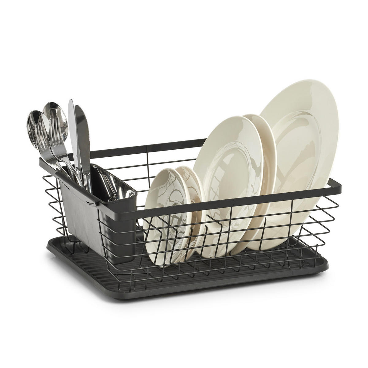 GESCHIRRABTROPFKORB 14708  - Schwarz, Basics, Kunststoff/Metall (37/15/31cm) - Zeller Present