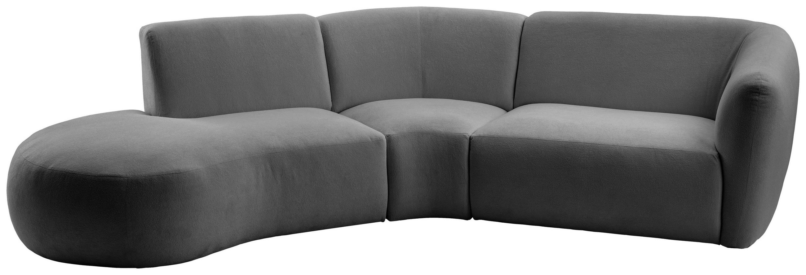 ECKSOFA Anthrazit Mikrofaser - Anthrazit/Schwarz, MODERN, Kunststoff/Textil (182/276cm) - Livetastic