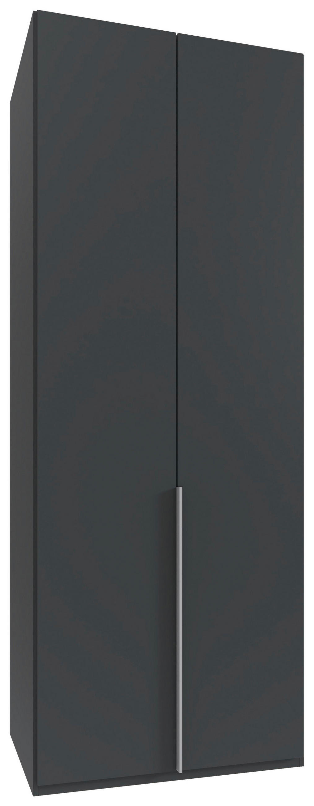 GARDEROB MED GÅNGJÄRN 90/236/58 cm 2-dörrar - aluminiumfärg/grafitfärgad, Modern, metall/trämaterial (90/236/58cm) - MID.YOU