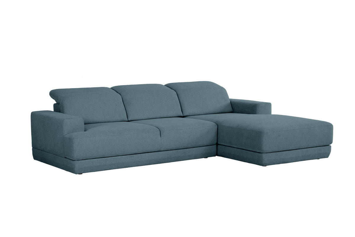 ECKSOFA in Webstoff Blau  - Blau/Schwarz, Design, Kunststoff/Textil (204/293cm) - MID.YOU
