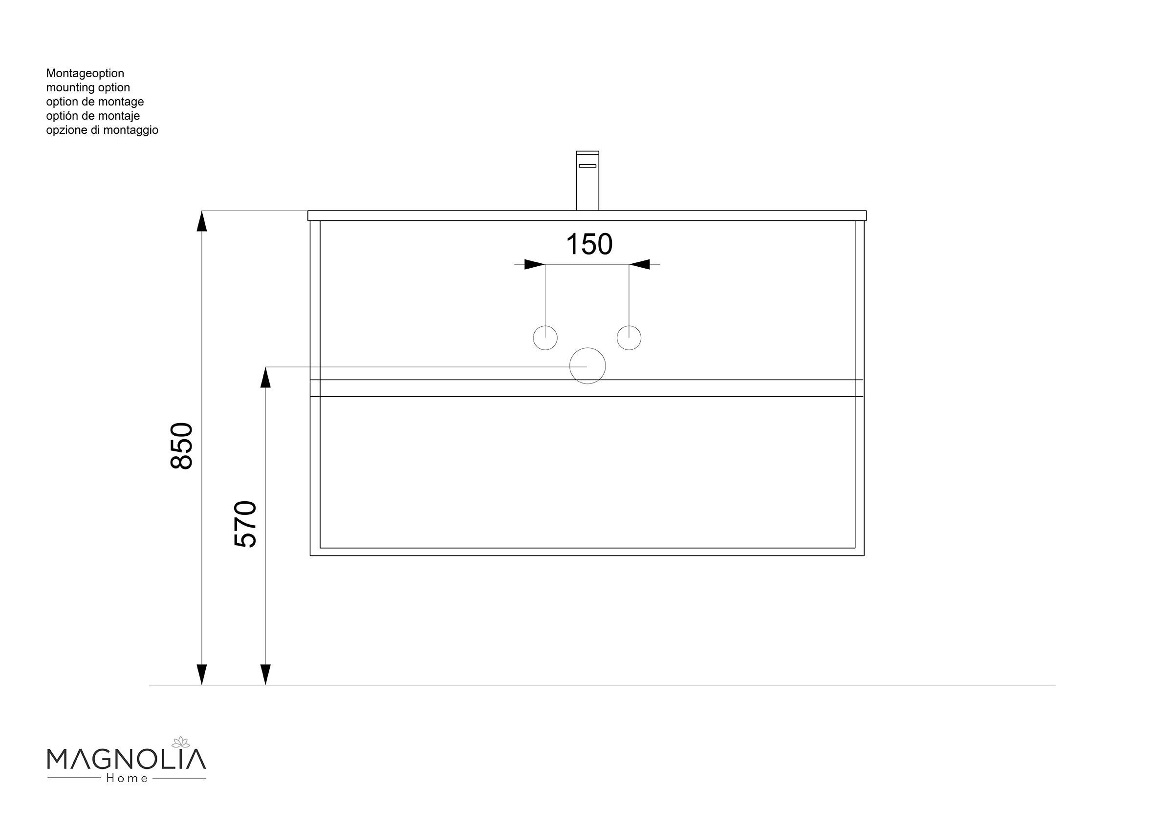 Mid.you Badezimmer Graphit 100 cm