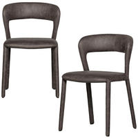 STUHL-SET 2 Stück  Lederlook  - Schwarz/Grau, MODERN, Kunststoff/Textil (51/76/56cm) - Livetastic