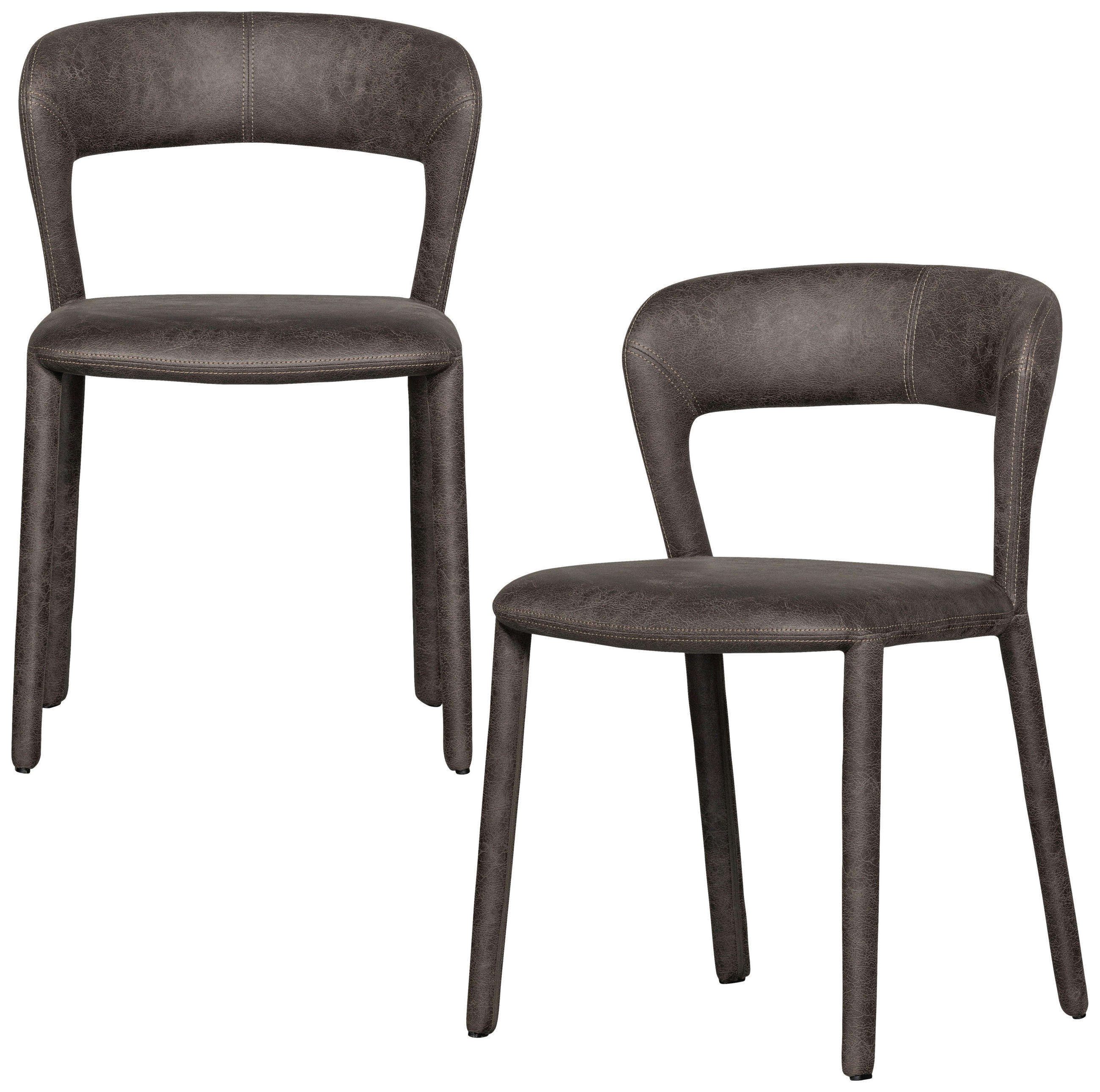 Livetastic Stuhl-Set Noble Grau, Schwarz 51x76x56 cm