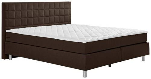 BOXSPRINGBETT 180/200 cm  in Braun  - Alufarben/Braun, Konventionell, Textil/Metall (180/200cm) - Carryhome