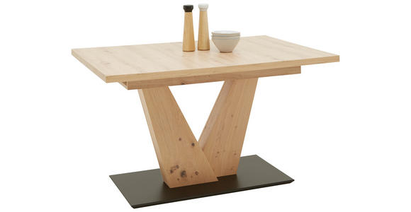 ESSTISCH in Holzwerkstoff 130-178/90/75 cm  - Eichefarben/Schwarz, Design, Holzwerkstoff (130-178/90/75cm) - Dieter Knoll