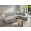 WOHNLANDSCHAFT in Mikrofaser Grau  - Chromfarben/Grau, Modern, Kunststoff/Textil (169/330/212cm) - Livetastic