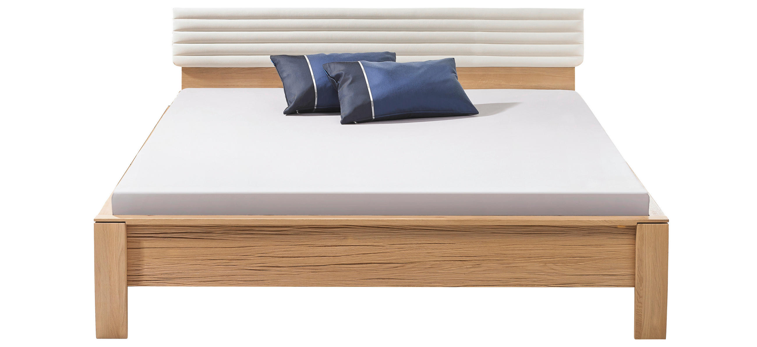 BETT 180/200 cm  in Weiss, Eichefarben   - Weiss/Eichefarben, Design, Holz/Textil (180/200cm) - Valdera