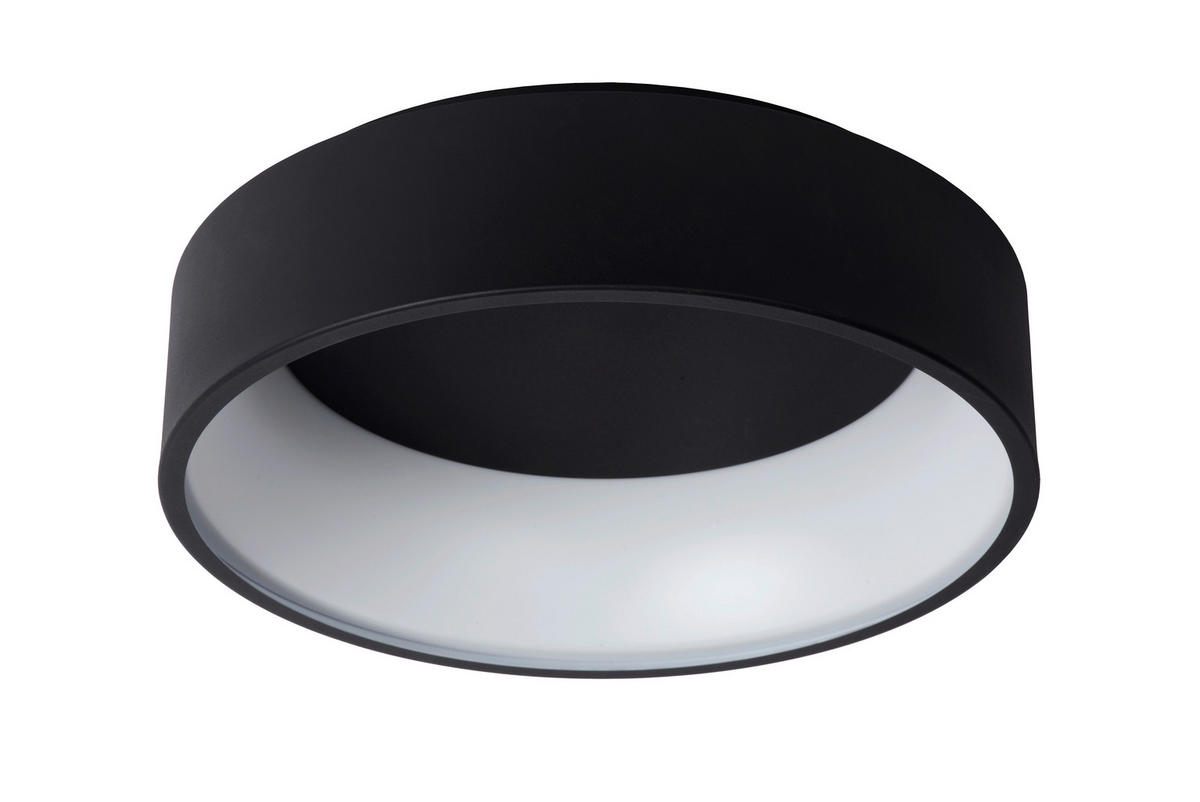 LED-DECKENLEUCHTE 45.5/45.5/13 cm   - Schwarz, Basics, Metall (45.5/45.5/13cm) - Lucide