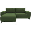 ECKSOFA in Webstoff Grün  242/160 cm  - Schwarz/Grün, Design, Textil/Metall (242/160cm) - LOOKS by W.Joop
