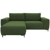 ECKSOFA in Webstoff Grün  242/160 cm  - Schwarz/Grün, Design, Textil/Metall (242/160cm) - LOOKS by W.Joop